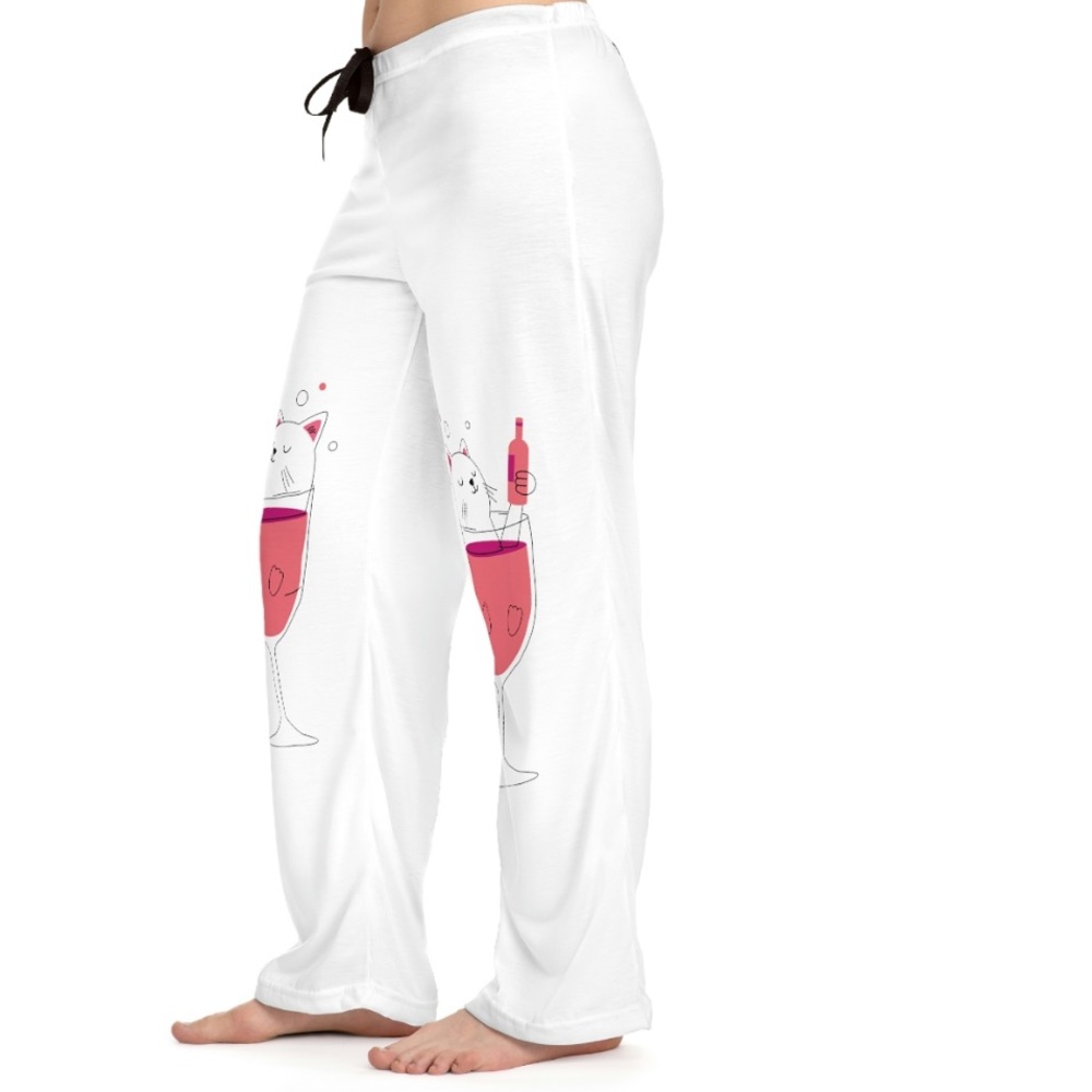 Women's Pajama Pants | wine | cat | bottoms |clothing